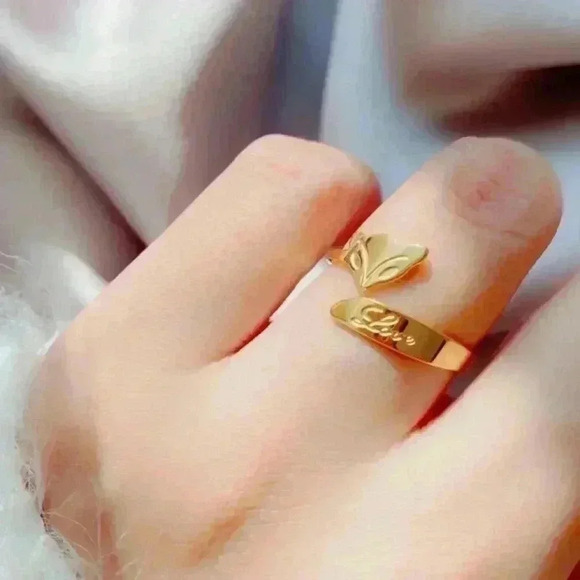 Free gift with purchase-Little Fox Titanium Steel Gold Plated Open Ring - Picture 9 of 13